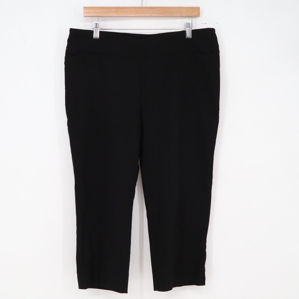 Zac & Rachel Pants Womens 14 Millennium Pull-On Black Capri Stretch Excellent